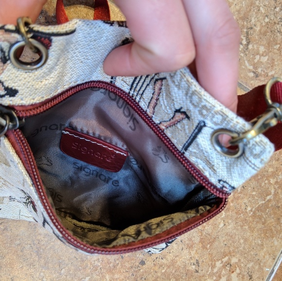 Signare Tapestry Crossbody French Cafe Wine Bag - Picture 4 of 5